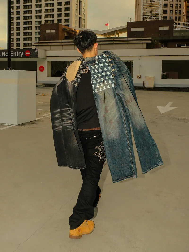 ATONE “Proud” Denim 鑽扣 國旗 髒染 牛仔褲