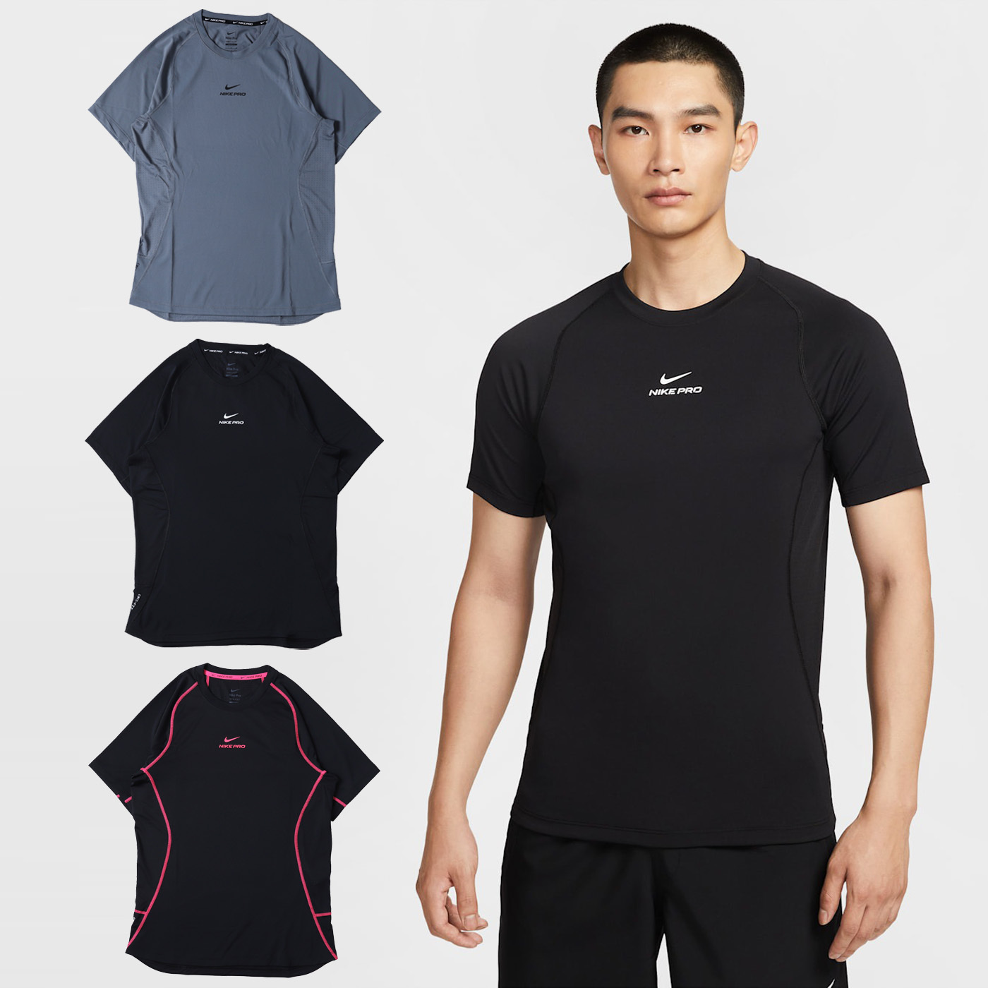 [貼身衣物售出無退換] 男款 NIKE PRO Training Dri-FIT TOP 黑色 黑桃 訓練 透氣 貼身 運動 短袖 短T【HV0410】NKDF