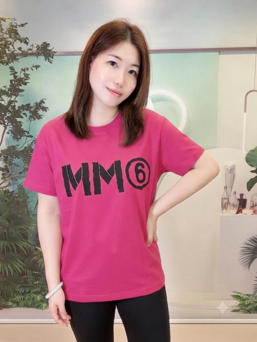 MM6 kids 字母 印花 Tee 桃紅色