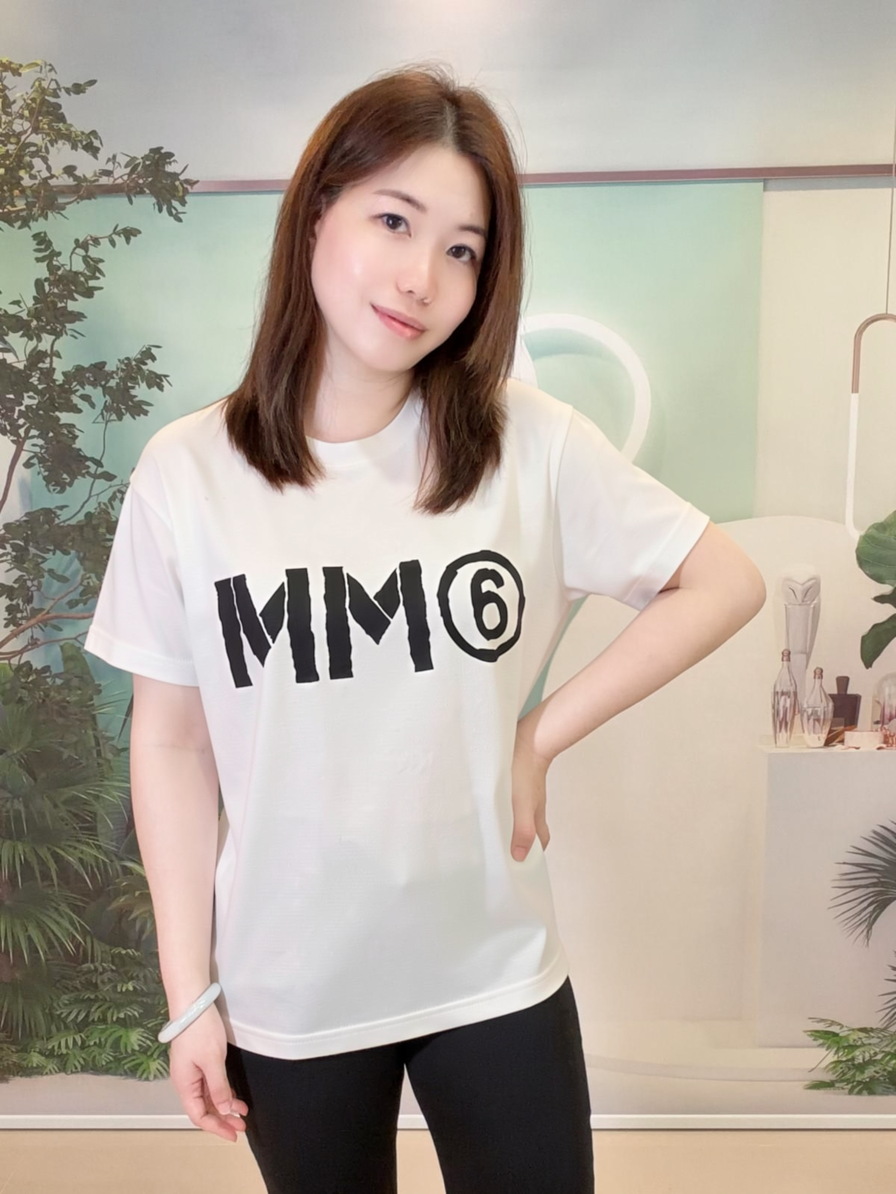 MM6 kids 字母 印花 Tee 白色