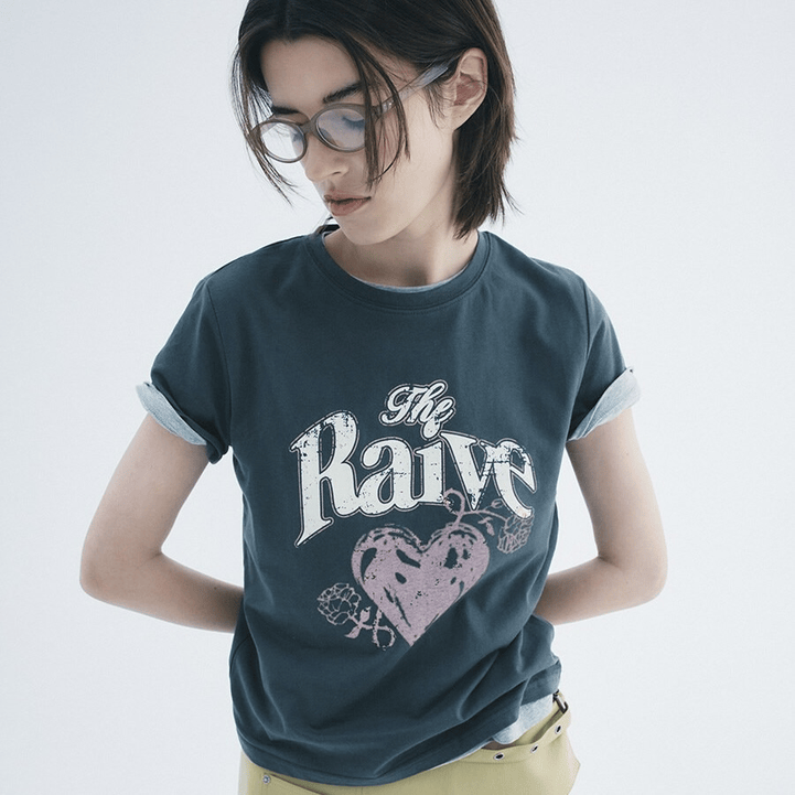 RAIVE｜Drawing Heart Graphic T-shirts [3 colors]