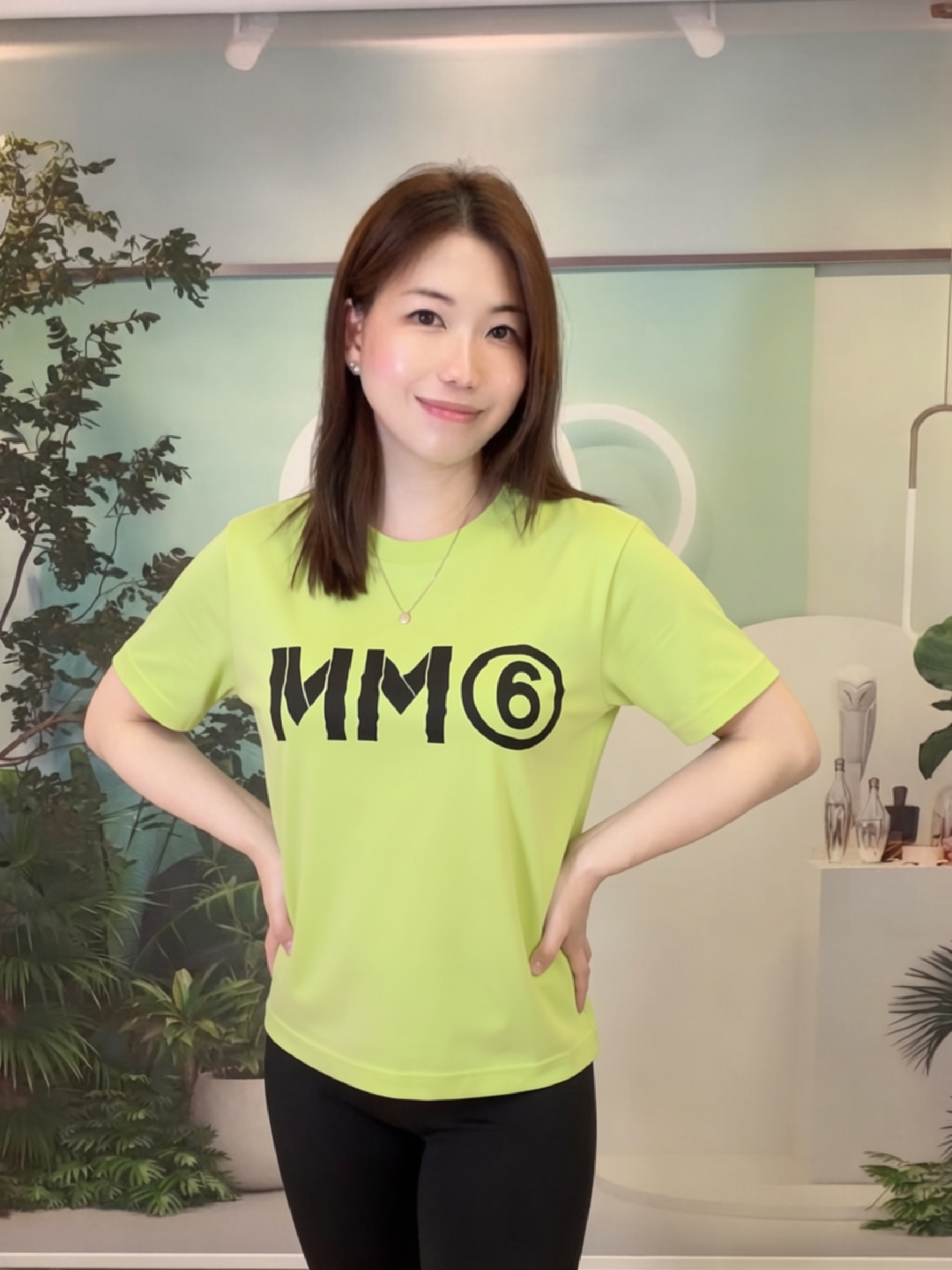 MM6 kids 螢光色字母 印花 Tee