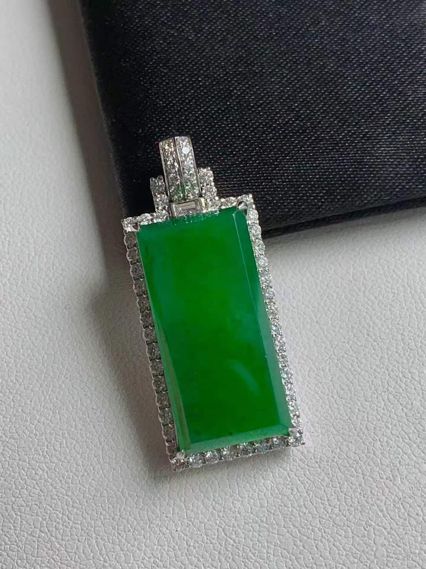 翡翠方牌吊墜,天然翡翠A玉, 緬甸玉, Jade, Jadeite
