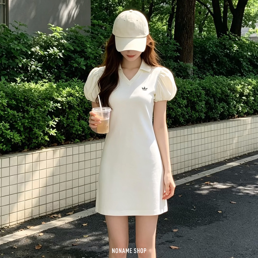 ADIDAD ORIGINALS 泡泡袖 連身 洋裝 連身裙 兩色 (女款)
