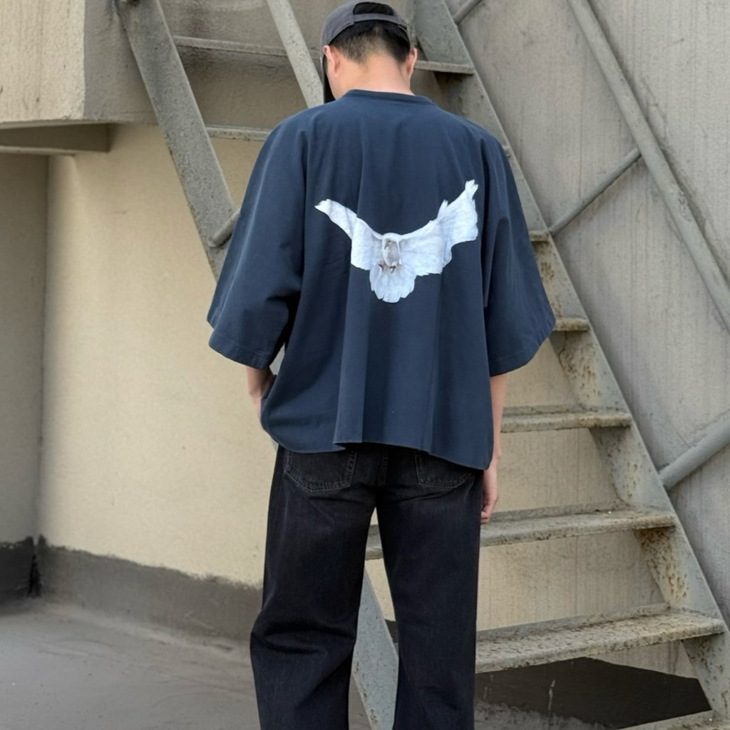 Yeezy x GAP x Balenciaga 三方聯名 巴黎世家 鴿子圖案短袖 落肩短T Tee