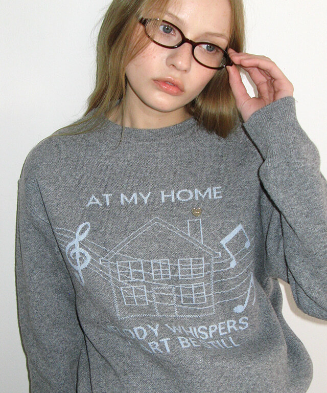 RONRON - MELODY HOUSE KNIT PULLOVER *GREY* (RR26AJP5208BK)