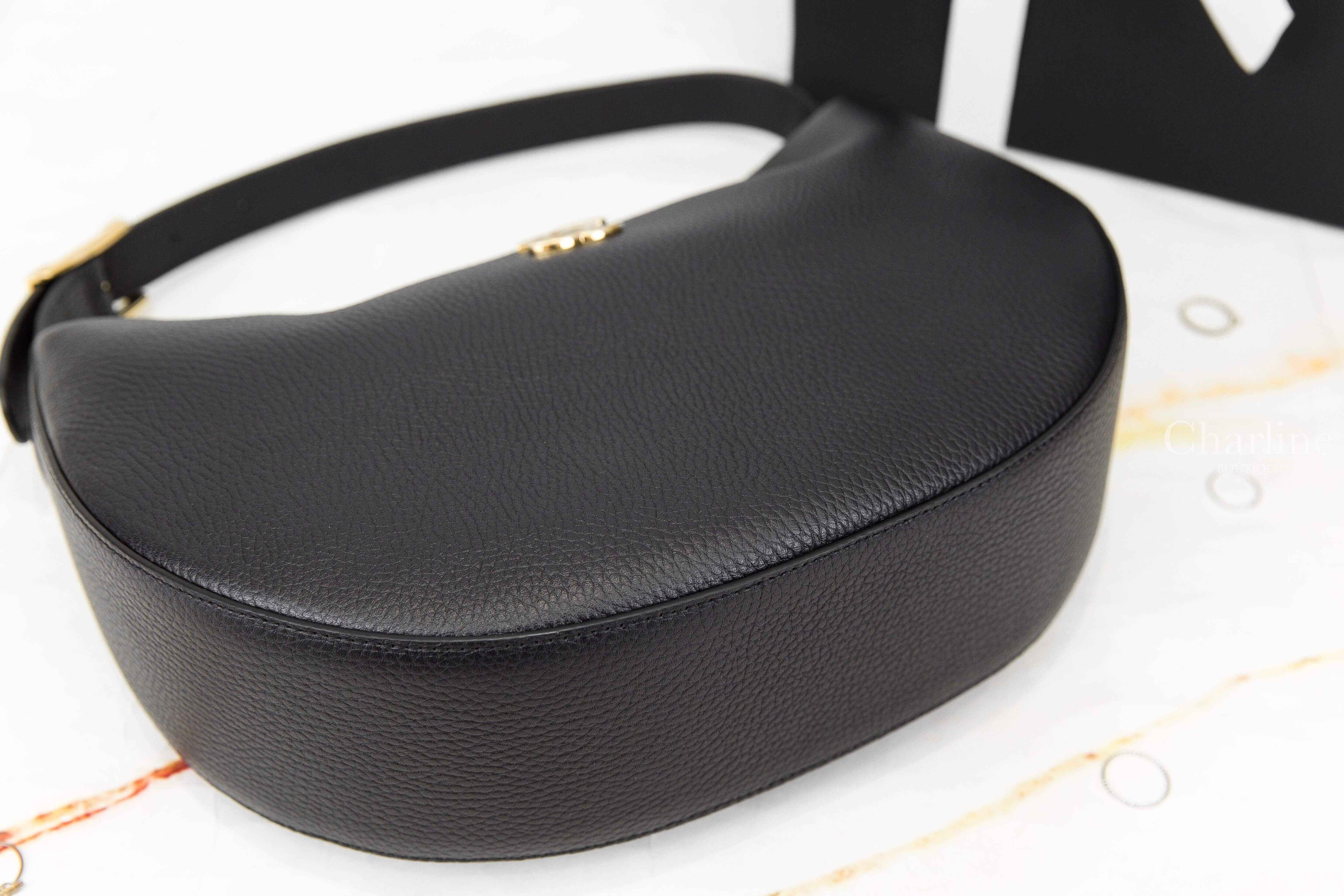 Chanel Hobo Handbag 黑色金CC荔枝小牛皮手提肩背包-Charline Boutique 精品代購