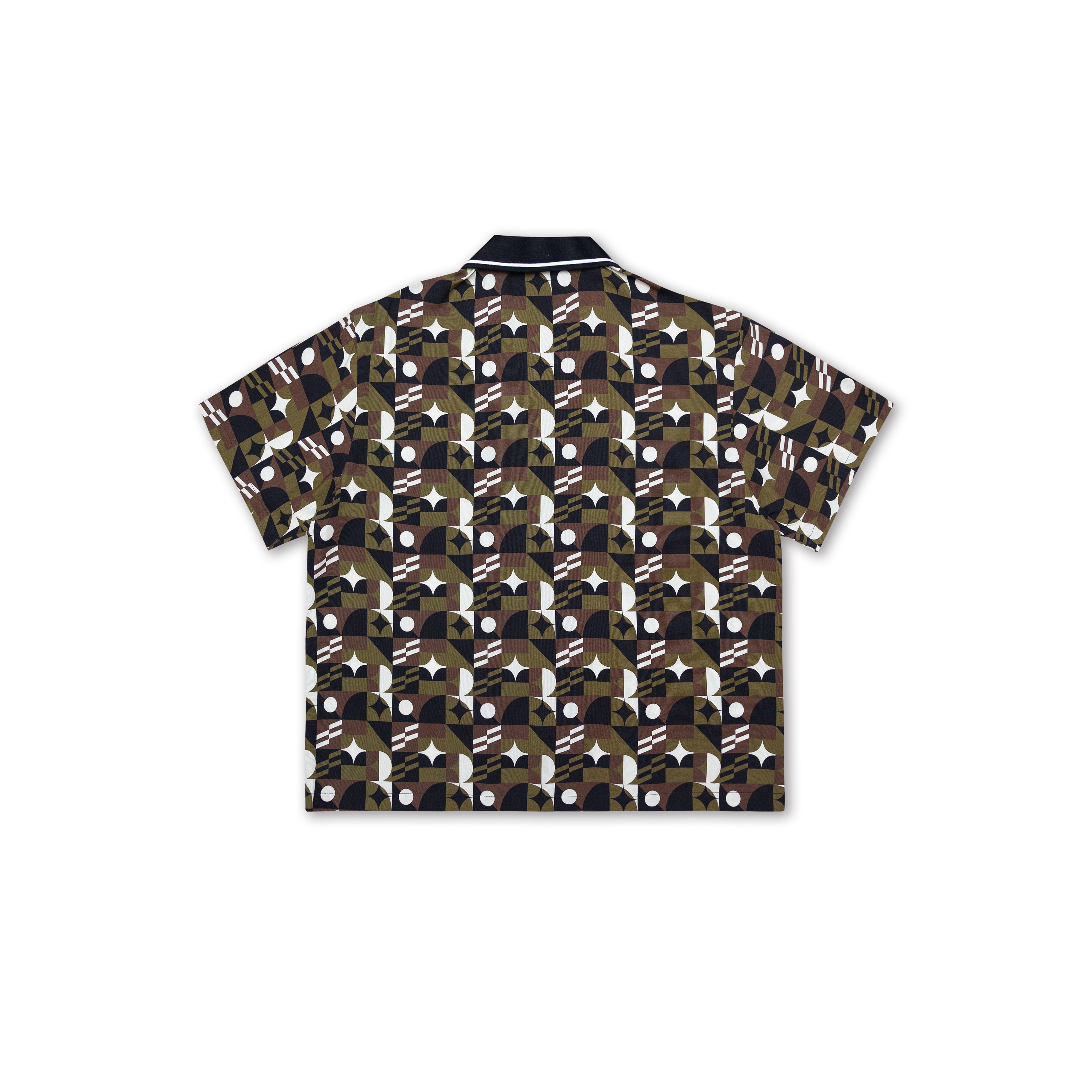 【車庫服飾】WODEN Ribbed Collar Totem Shirt / 幾何圖騰 古巴襯衫