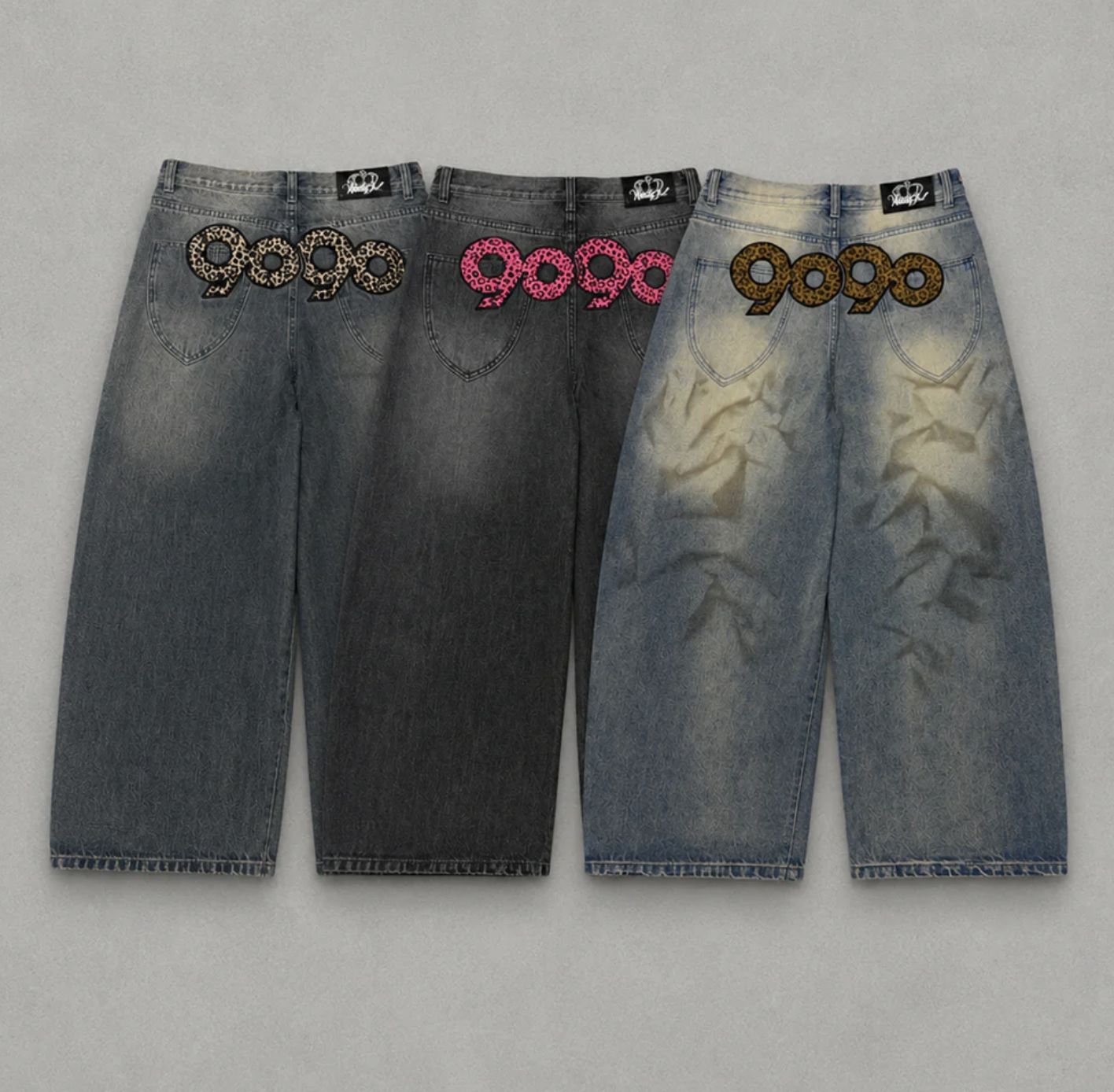 【9090 girl】0718發售新品 90 Logo 寬鬆牛仔褲