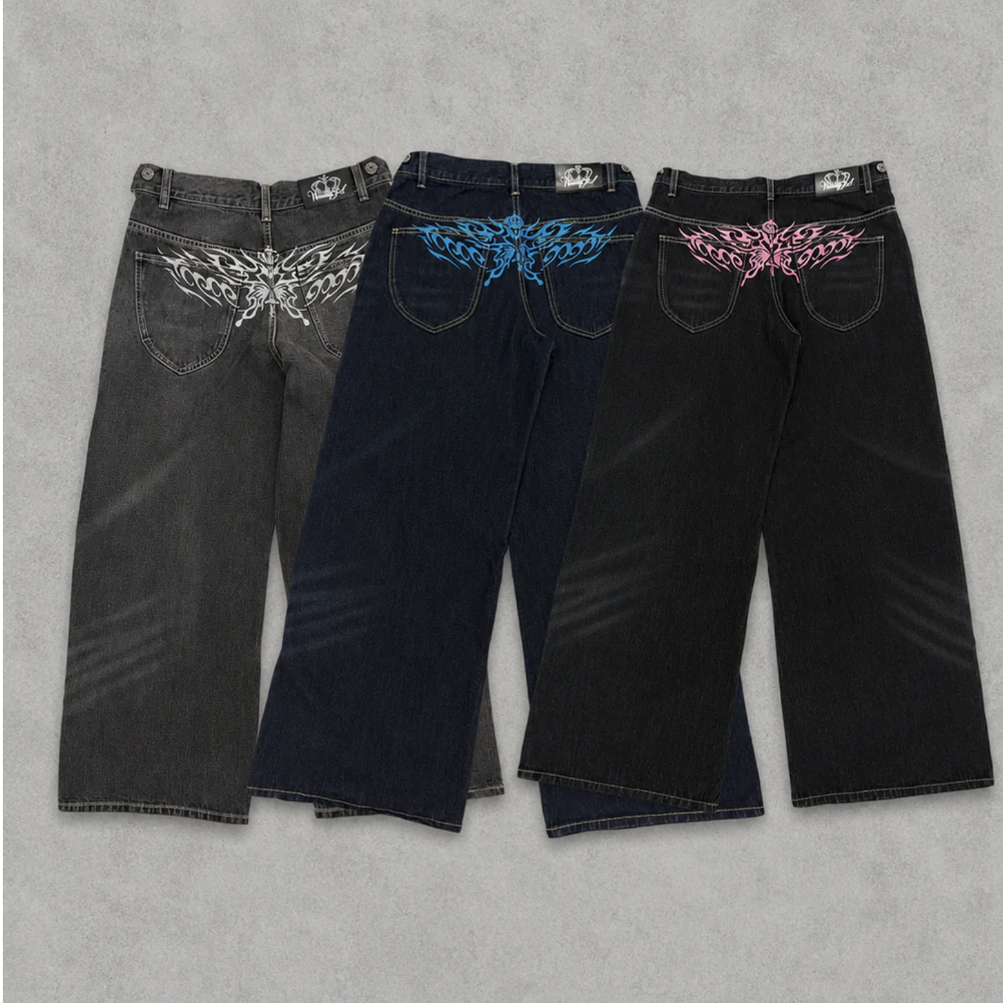 【9090 girl】0718發售新品 Tribal Logo 直筒牛仔褲
