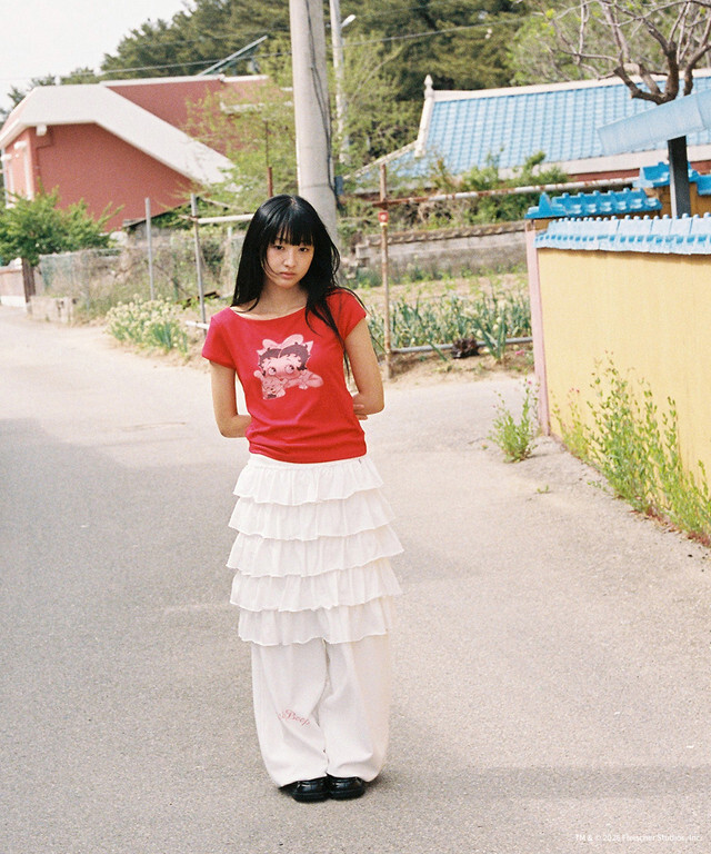 RONRON -  BETTY BOOP RIBBON BOAT NECK T SHIRT *2色* (BT26BST5644)