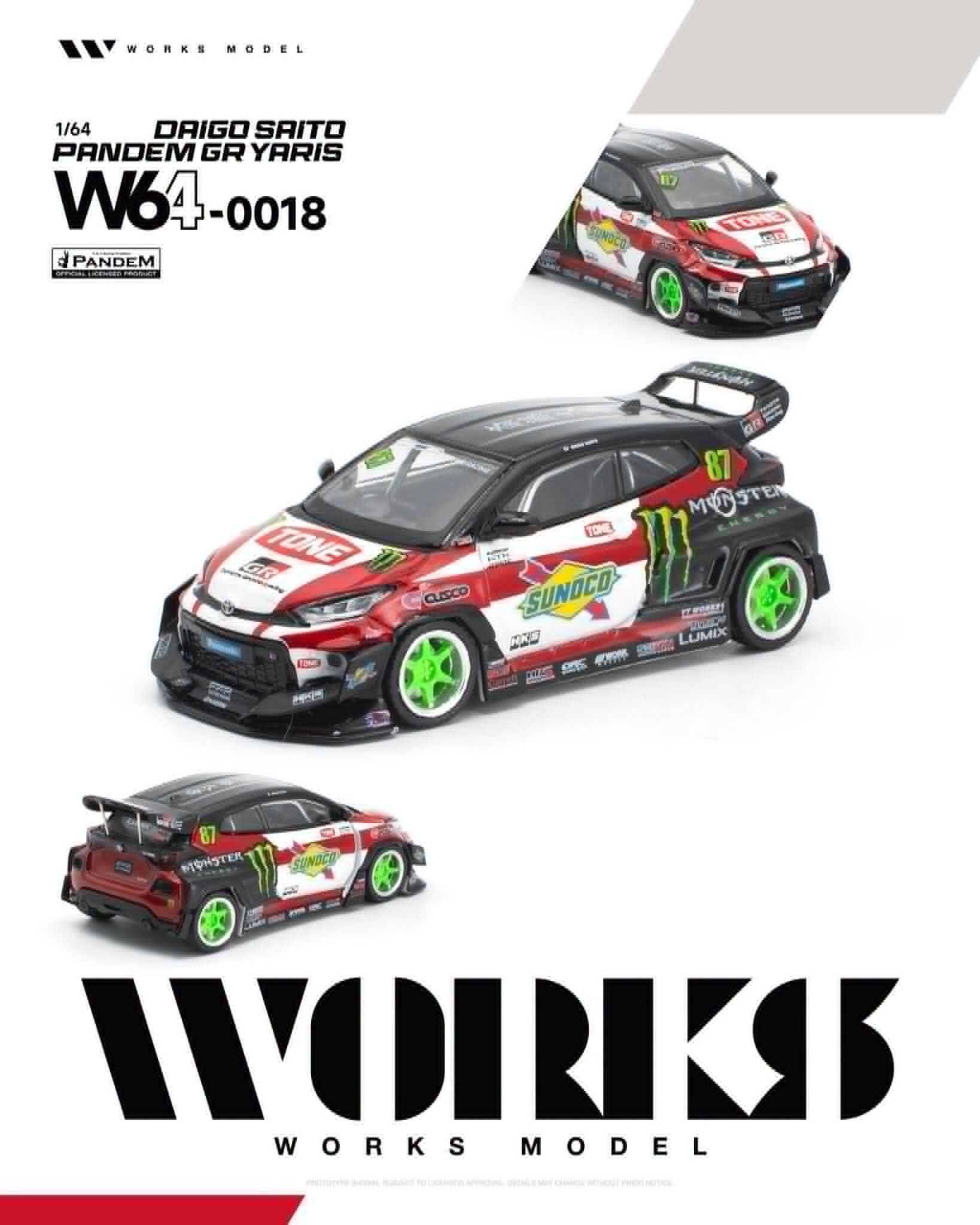 預訂:1/64 Works Model Pandem GR Yaris Daigo Saito (W640018 )