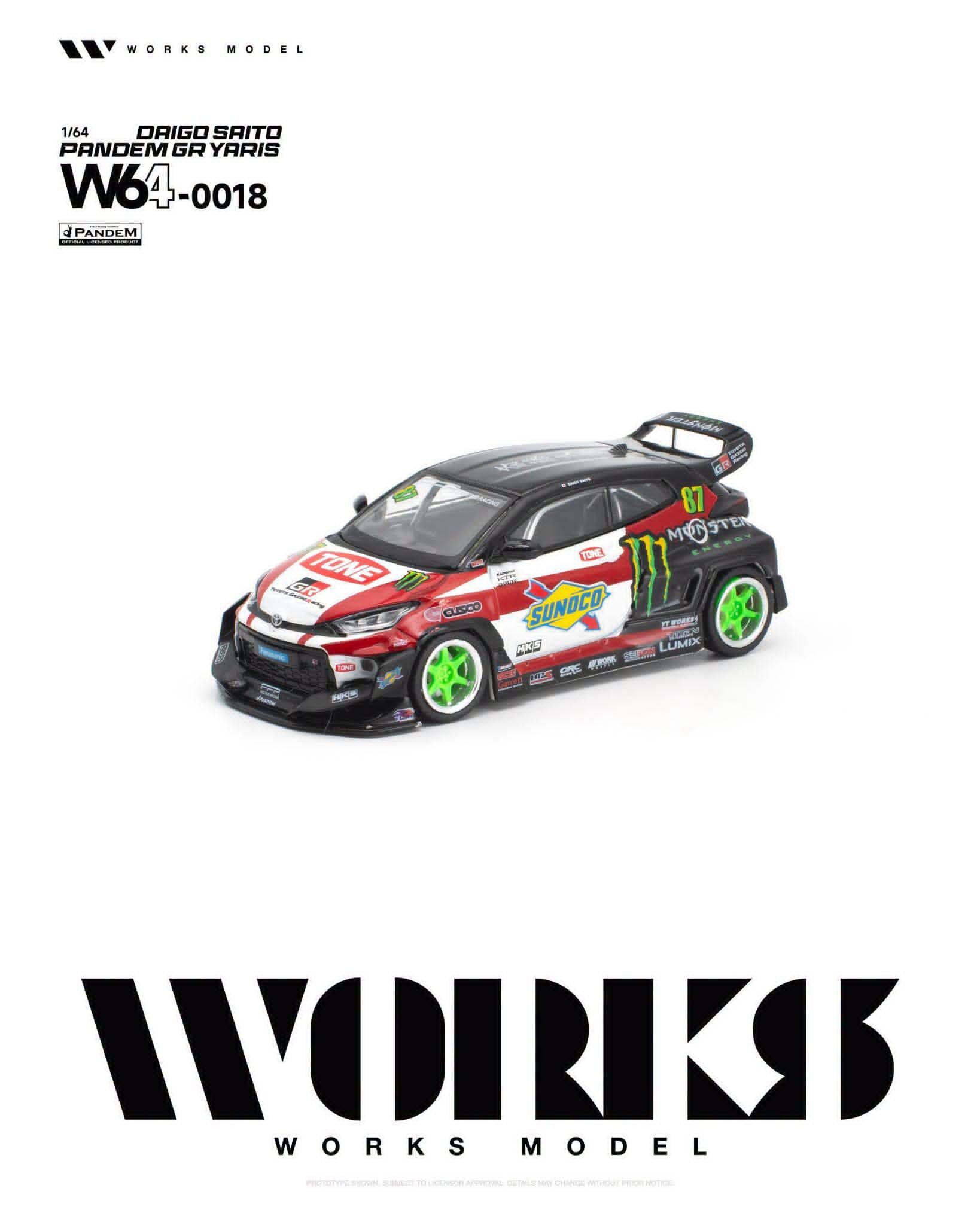預訂:1/64 Works Model Pandem GR Yaris Daigo Saito (W640018 )