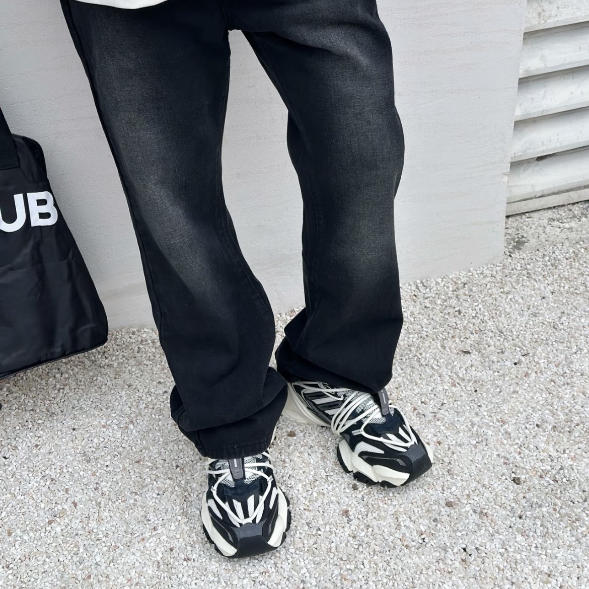 ADIDAS XLG RUNNER DELUXE 2.0 黑白 老爹鞋 立體 網布 緩震 科技感 運動休閒 KZ7200
