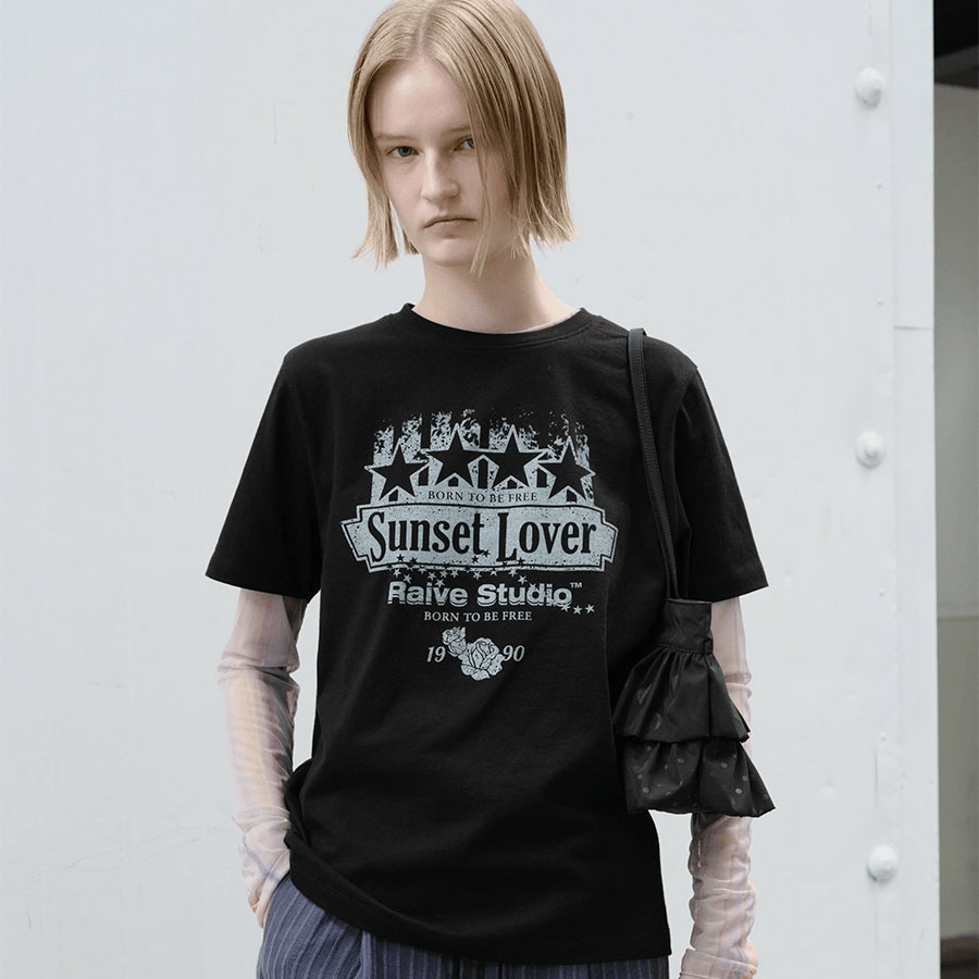 RAIVE｜Star Sunset Lover Graphic T-shirts [3 colors]
