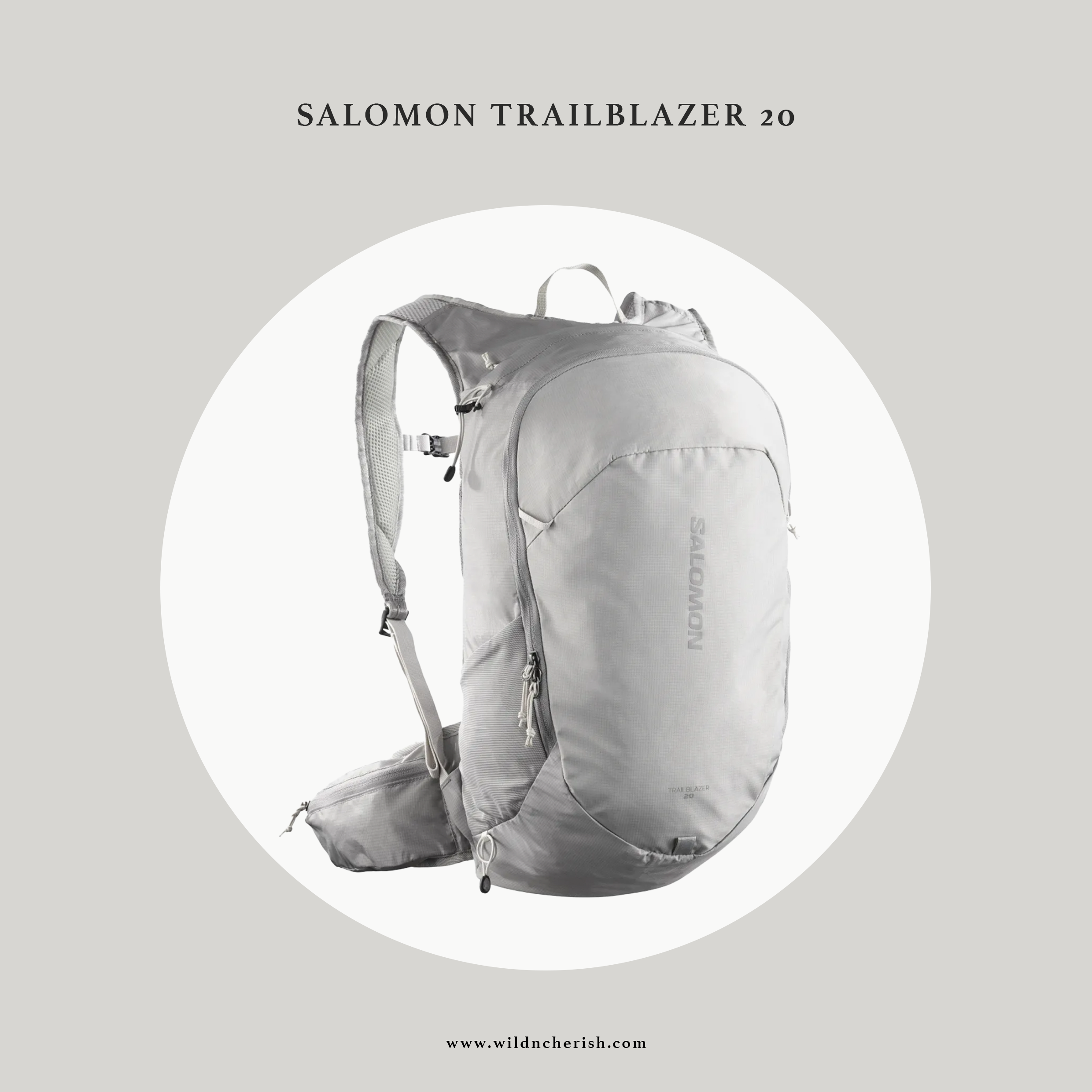 預訂 | Salomon TRAILBLAZER 20 輕量 多功能背包 灰白色