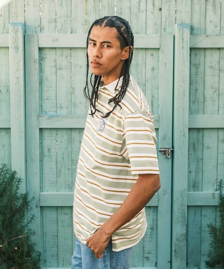 LFYT - LS260205 ATHLEISURE STRIPED POLO SHIRT - GREEN - Lafayette