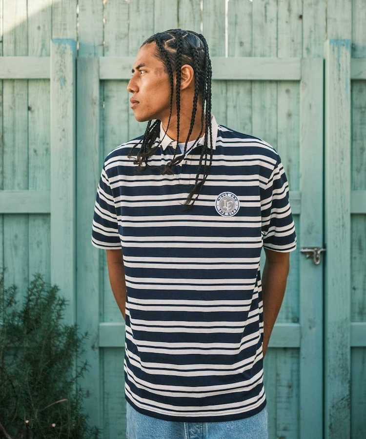 LFYT - LS260205 ATHLEISURE STRIPED POLO SHIRT - NAVY - Lafayette
