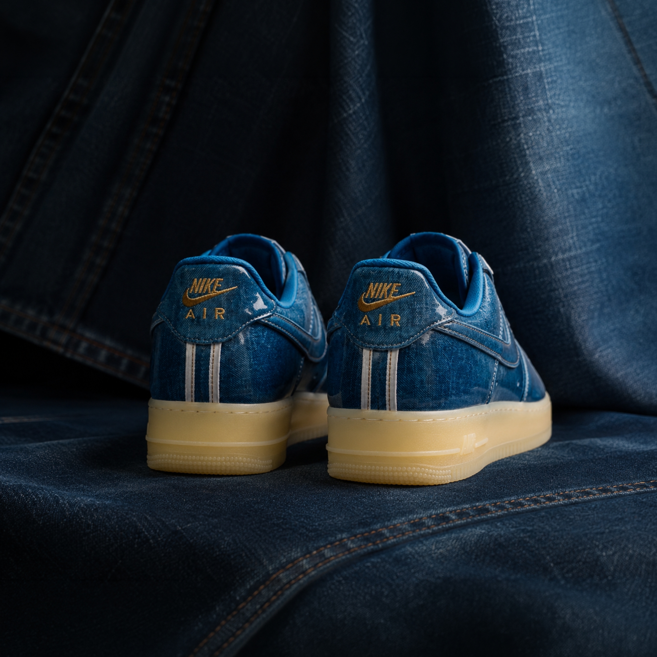 NICEDAY 代購 Nike Air Force 1 Low Retro 漆皮 丹寧 藍 運動鞋 男鞋 IM5757-400