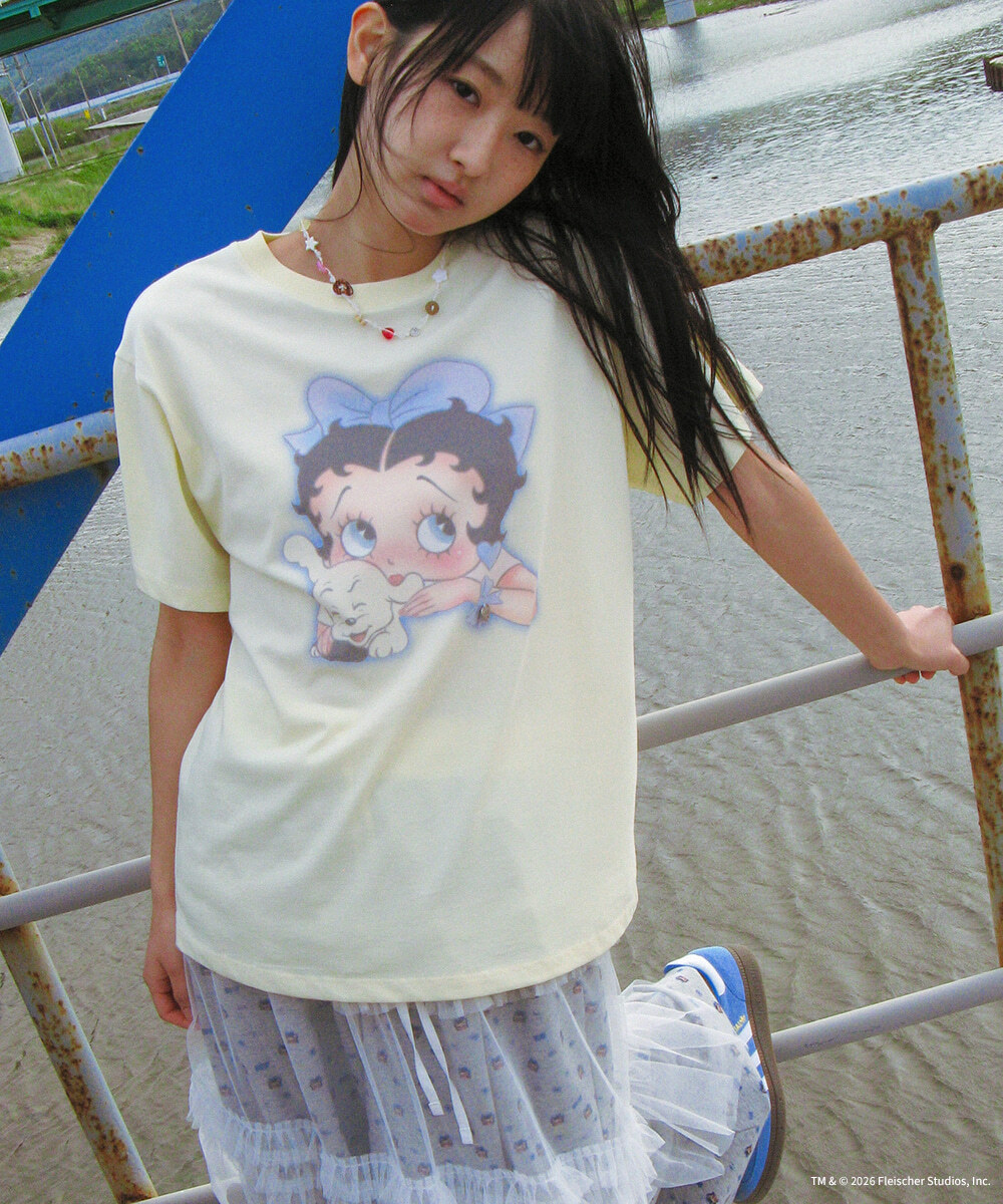 RONRON - BETTY BOOP RIBBON BASIC FIT T SHIRT *2色* (BT26BST5568)
