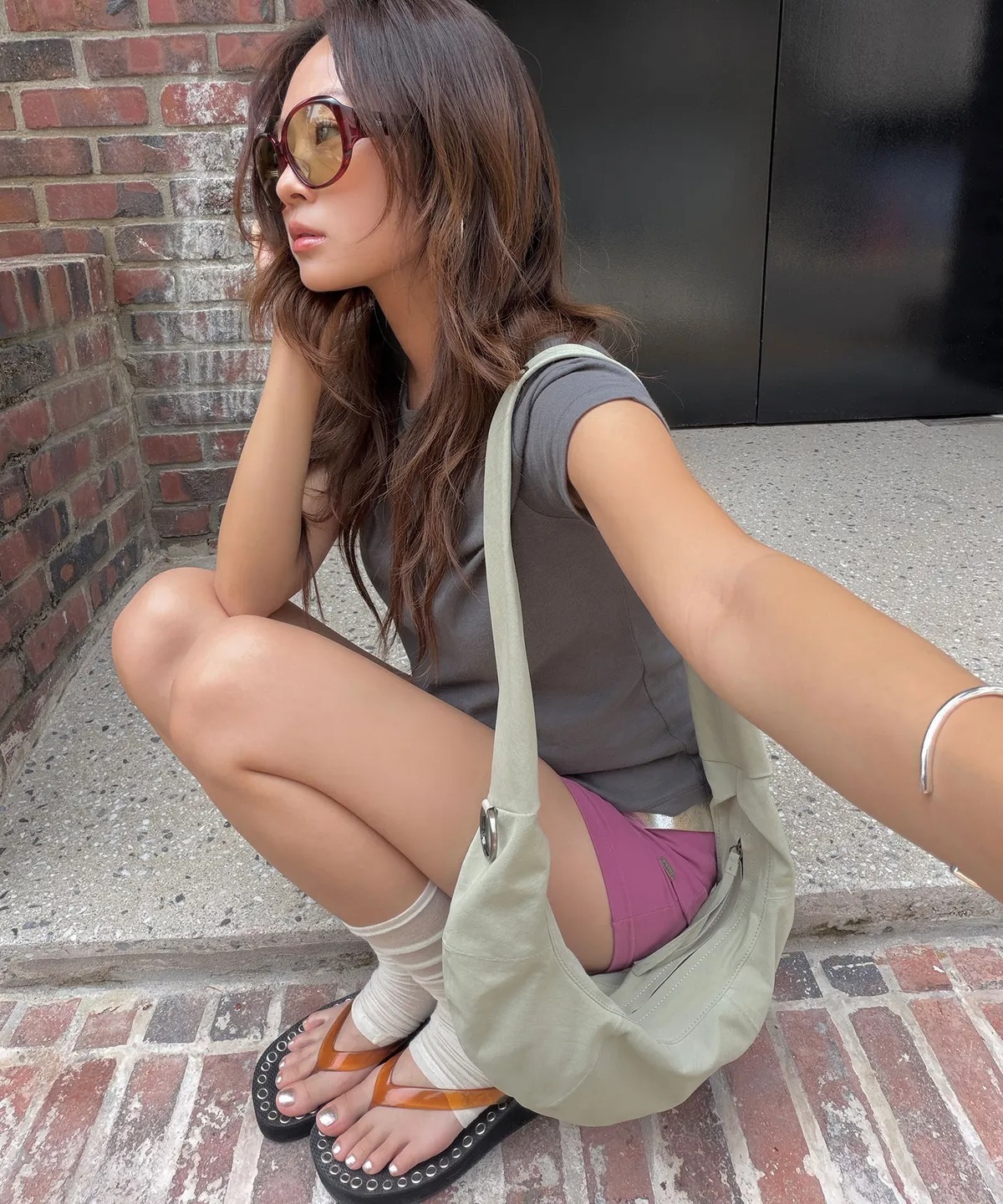 Archivepke Small fling hobo fabric bag