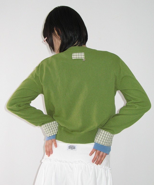 RONRON - CHECK SHIRT POINTED KNIT CARDIGAN *3色* (RR26ACD4812)