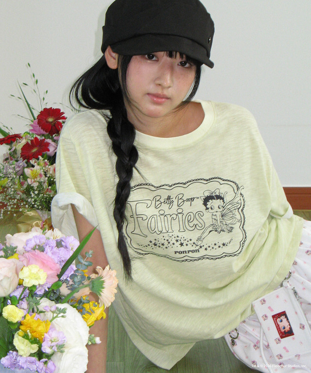 RONRON - BETTY BOOP FAIRY SLUB BASIC FIT T SHIRT *2色* (BT26BST5565)