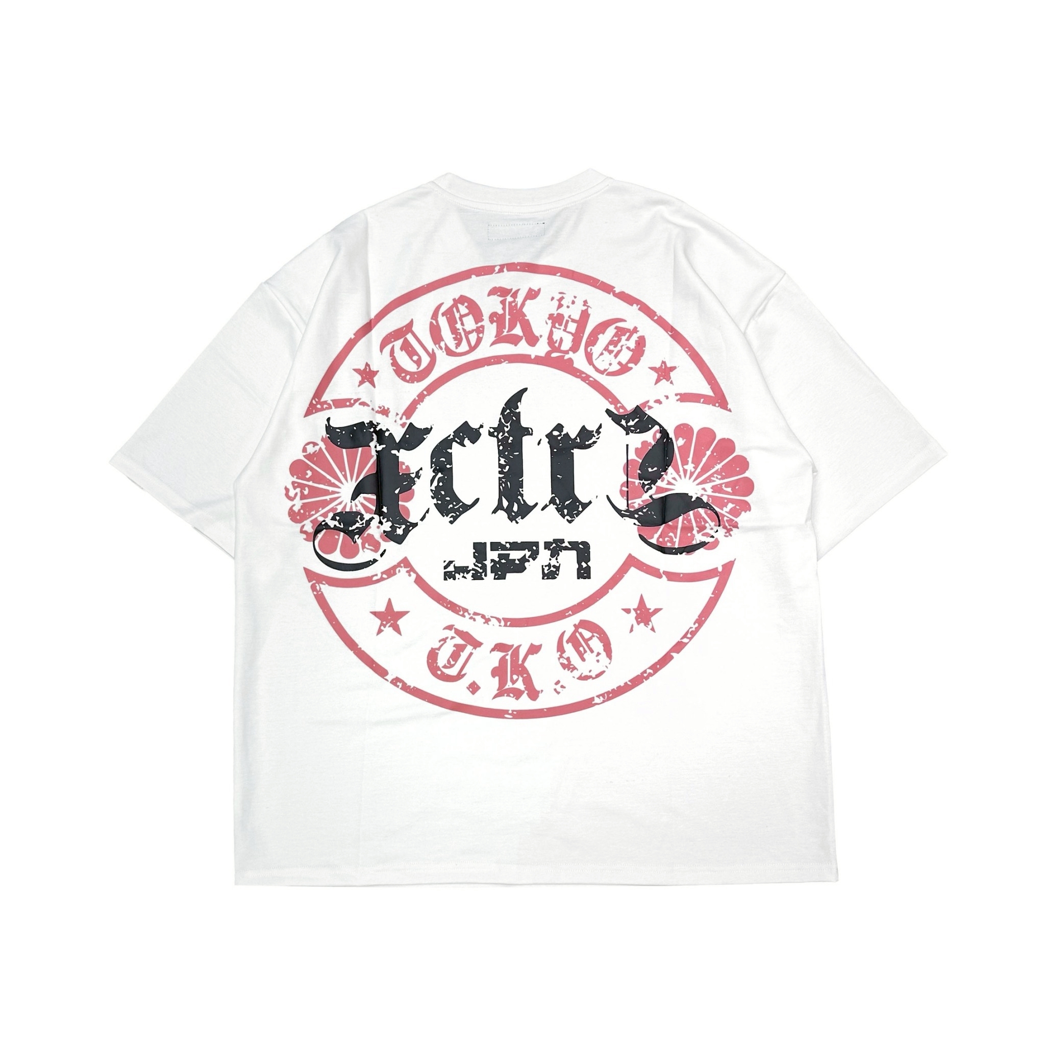 XCTRL 哥德御紋寬版短T-白┃高重磅 日系潮流 Oversize