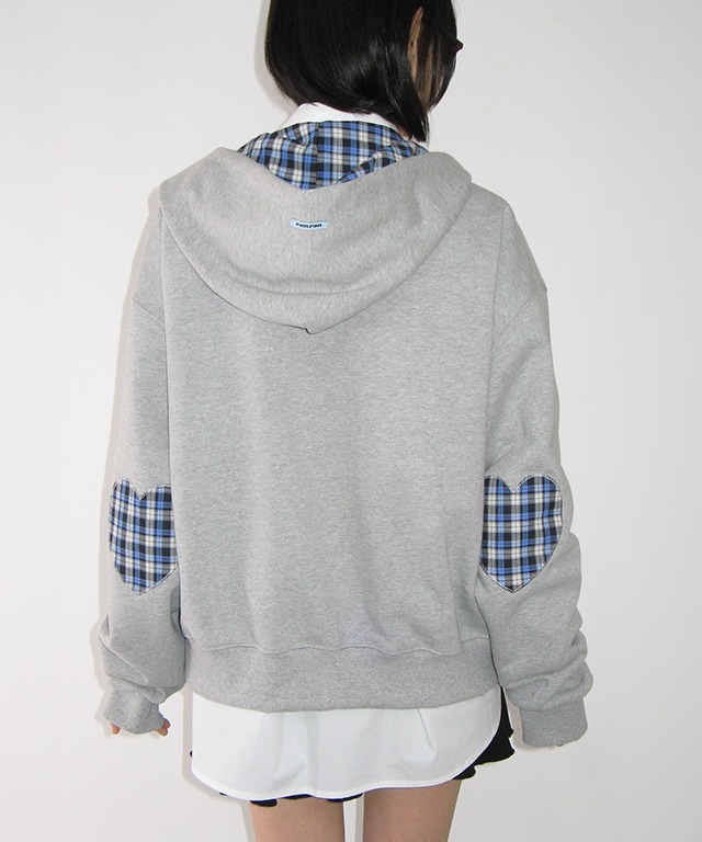 RONRON - CHECK PATCH HOODIE ZIP UP *2色* (RR26AHZ5200)