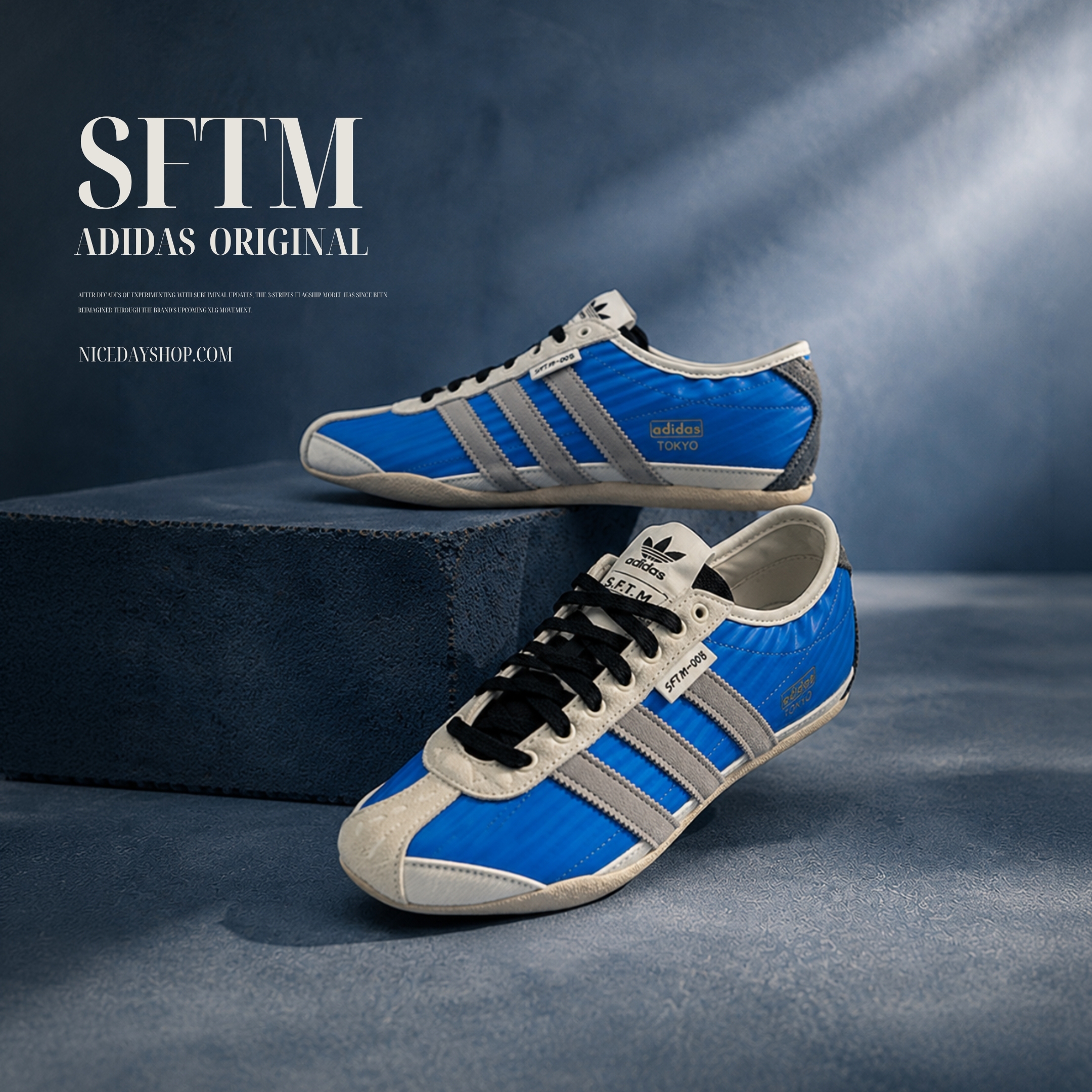 NICEDAY 代購 Adidas x SFTM Tokyo W Blue Bird 藍 聯名 灰藍 復古 平底 藍色 KJ4402
