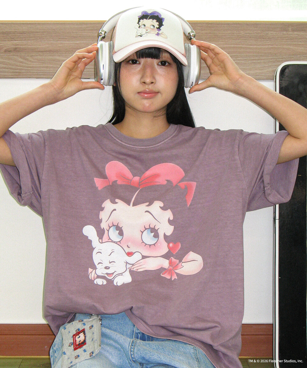RONRON - BETTY BOOP PIGMENT RIBBON OVER FIT T SHIRT *3色* (BT26BST5223)