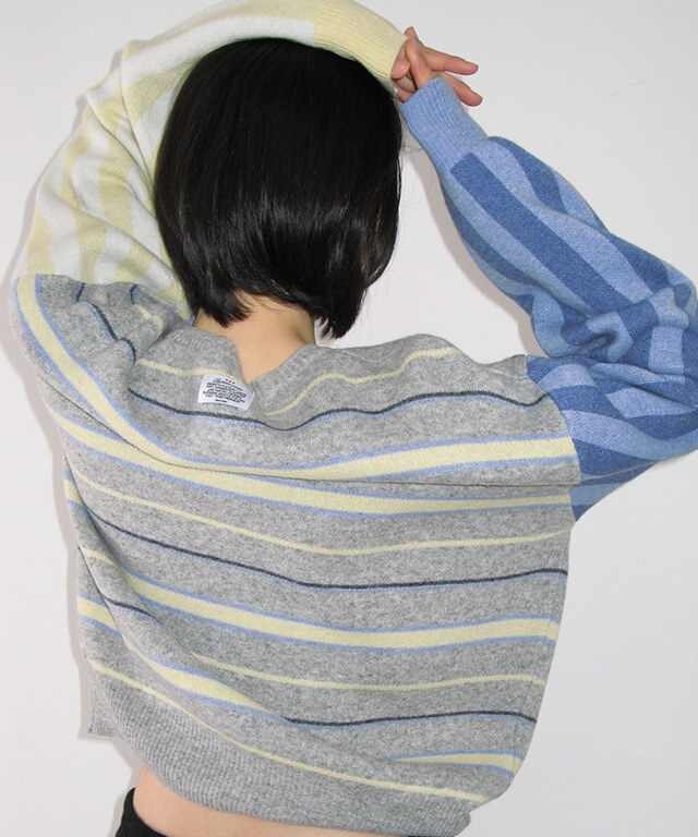 RONRON - MULTI STRIPE OVERSIZED KNIT *2色* (RR26AKT5404)