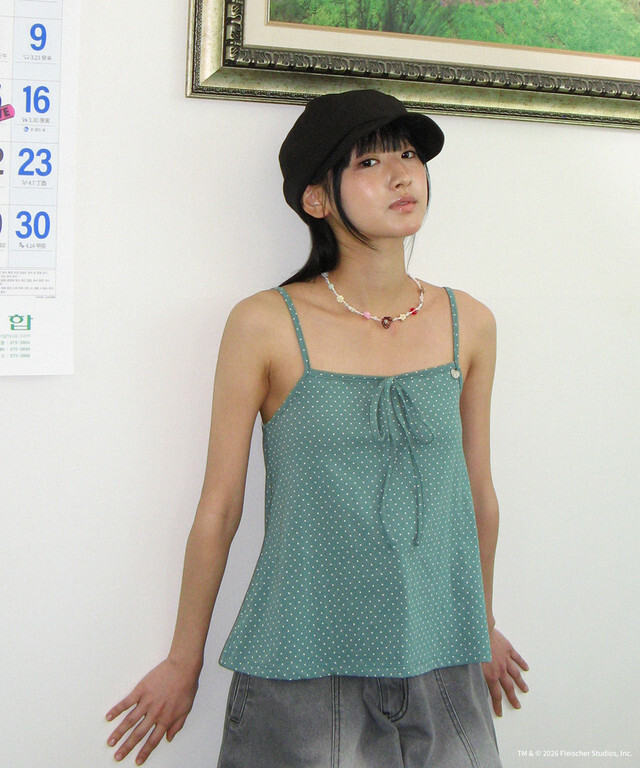 RONRON - BETTY BOOP CHARM DOT CAMI TOP SLEEVELESS *3色* (BT26BSL5577)