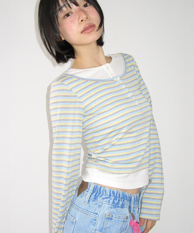 RONRON - LAYERED HENRYNECK LONG SLEEVE *2色* (RR26ALT5324)