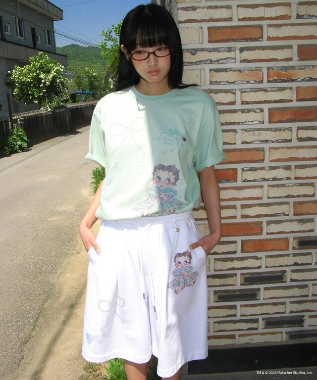 RONRON - BETTY BOOP DREAMY RIBBON SWEAT BERMUDA PANTS *2色* (BT26BPT5672)