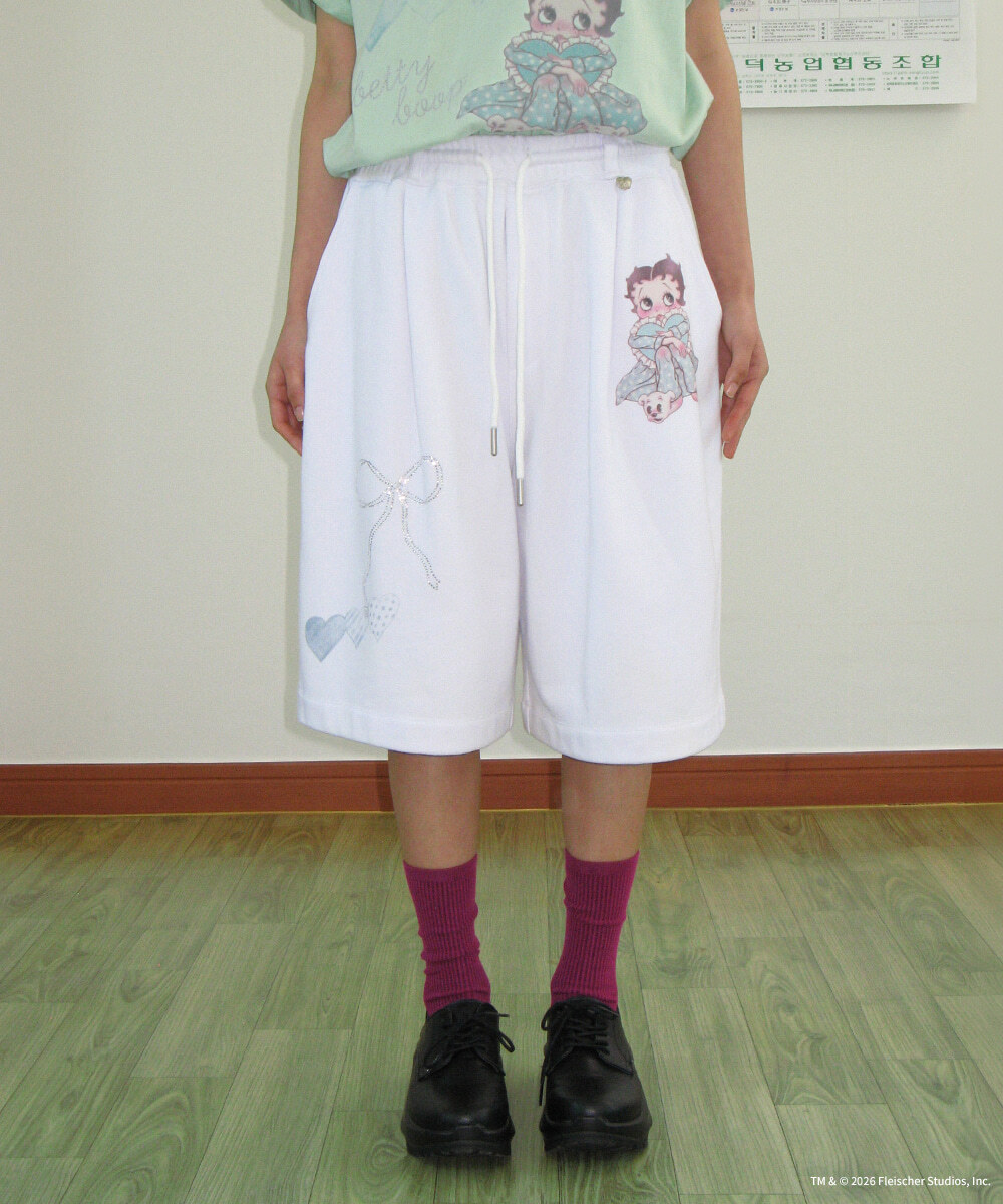 RONRON - BETTY BOOP DREAMY RIBBON SWEAT BERMUDA PANTS *2色* (BT26BPT5672)