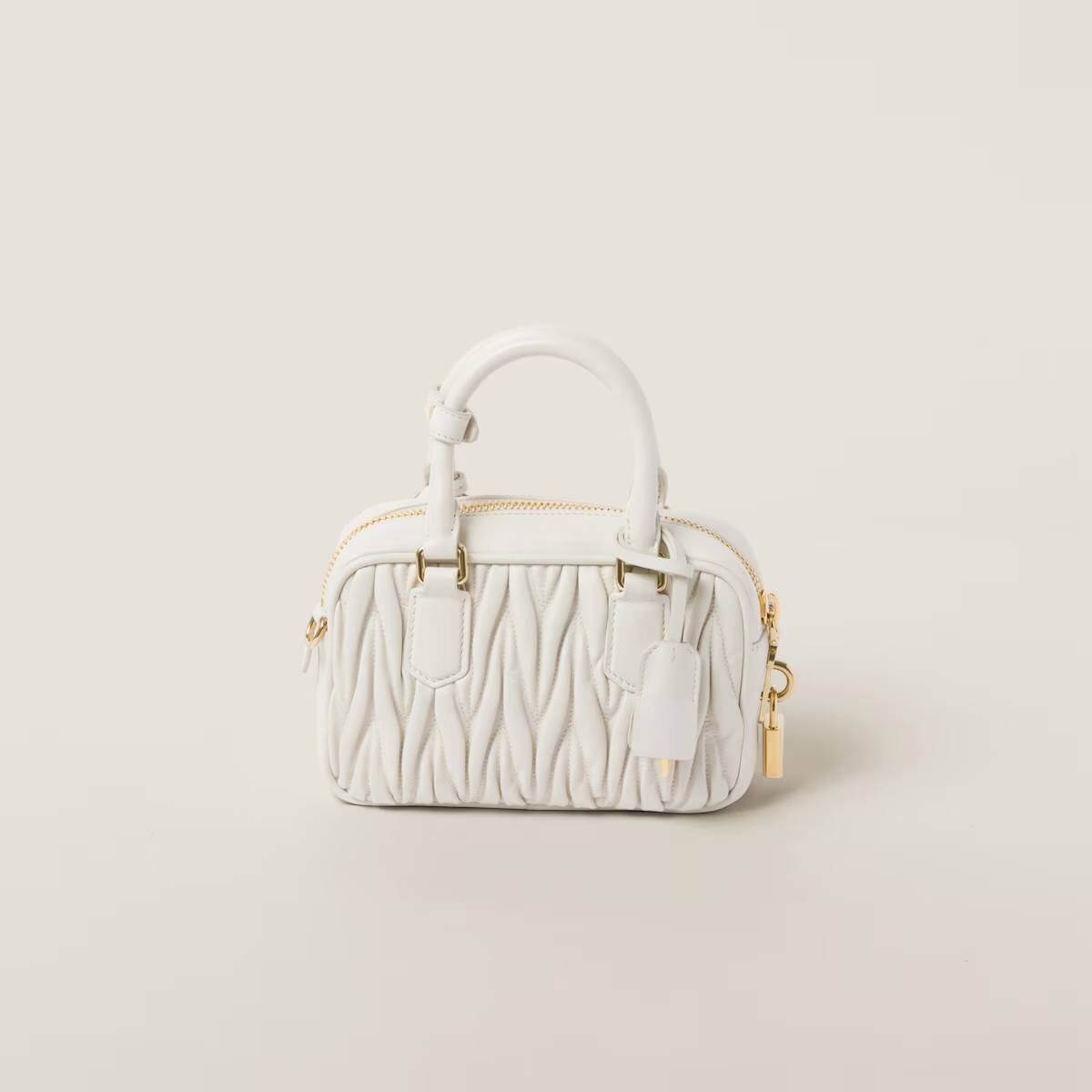 MIU MIU Arcadie Matelassé 白色軟羊革手袋