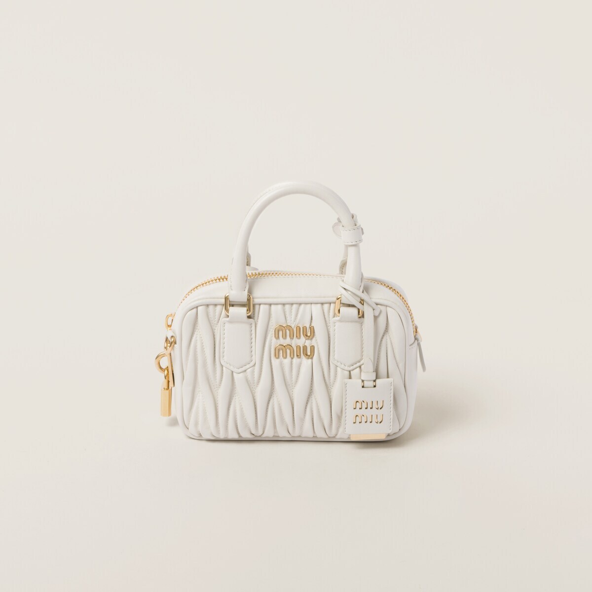 MIU MIU Arcadie Matelassé 白色軟羊革手袋