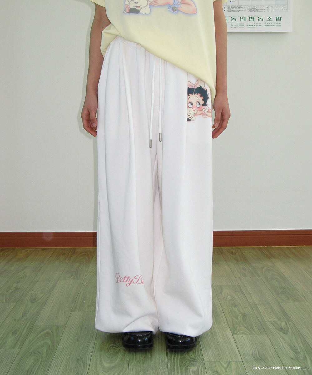 RONRON - BETTY BOOP LETTERING SWEAT JOGGER PANTS *4色* (BT26BPT5651)
