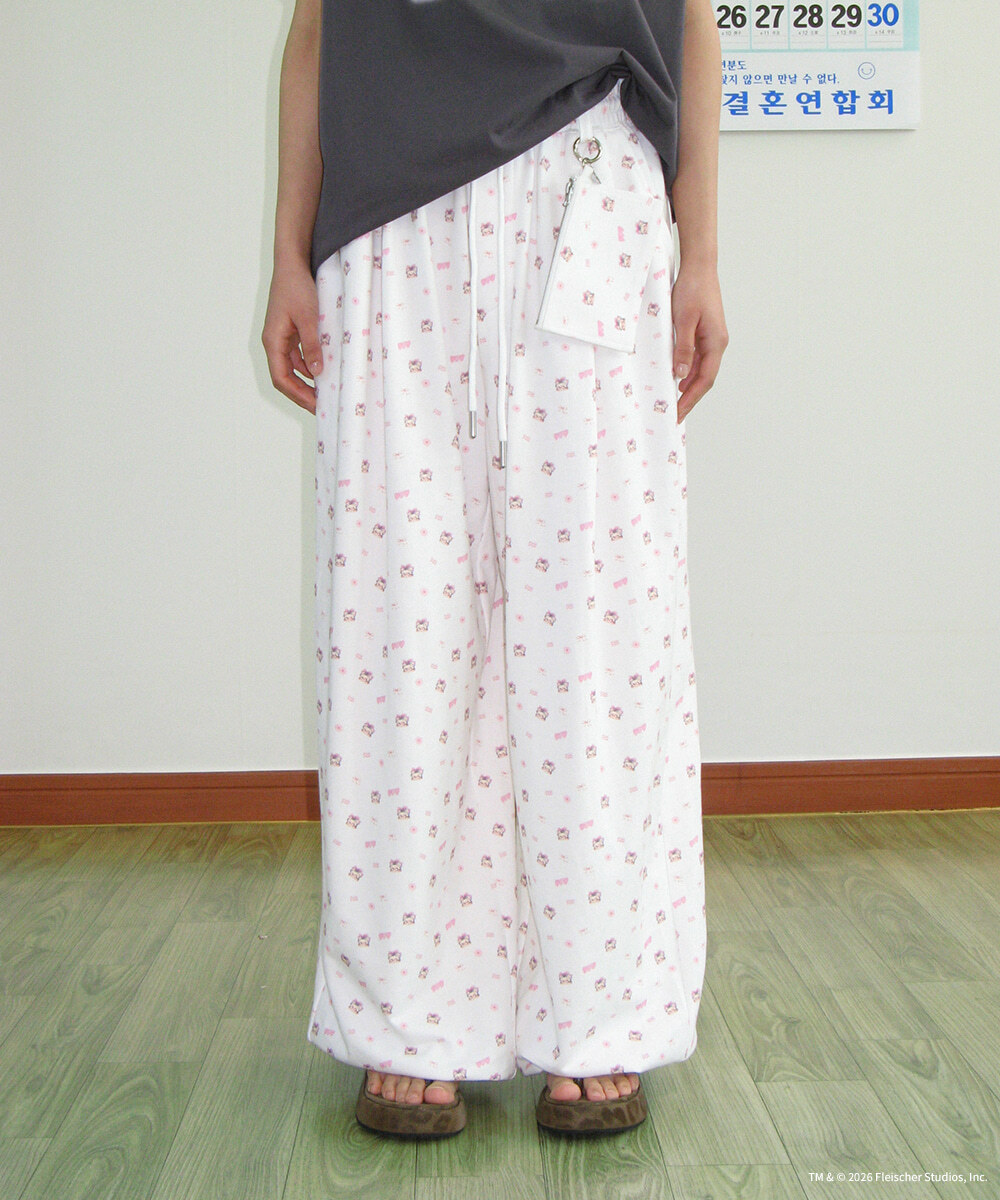 RONRON - BETTY BOOP PATTERN SWEAT JOGGER PANTS *2色* (BT26BPT5649)