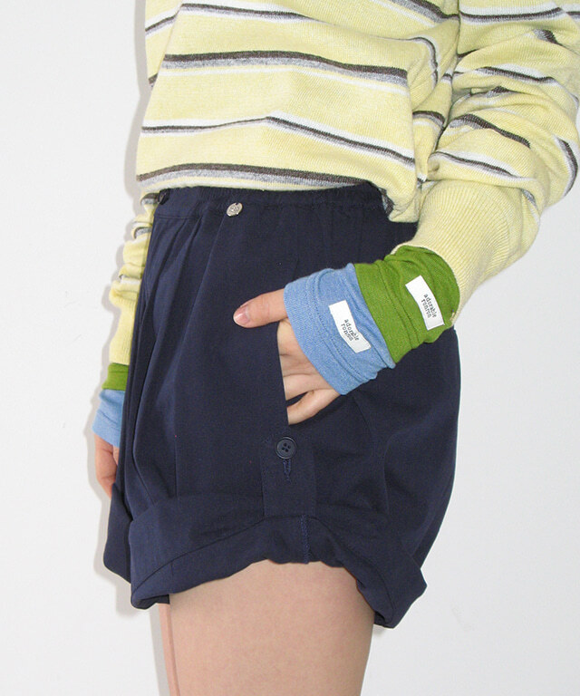 RONRON - BUTTON ROLL UP SHORTS *2色* (RR26APT5214)