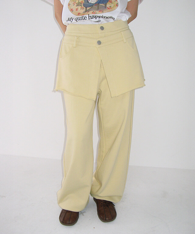 RONRON - SKIRT LAYERED SWEAT PANTS *2色* (RR26APT5329)