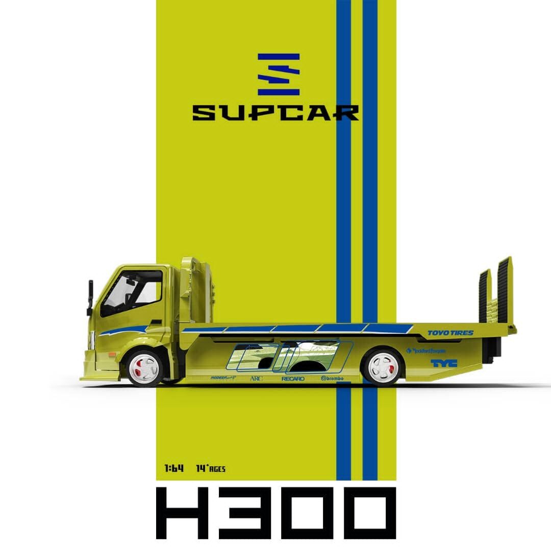 預訂:1/64 SupCar Hino 300 Tow Truck FNF Green (SC647251 )