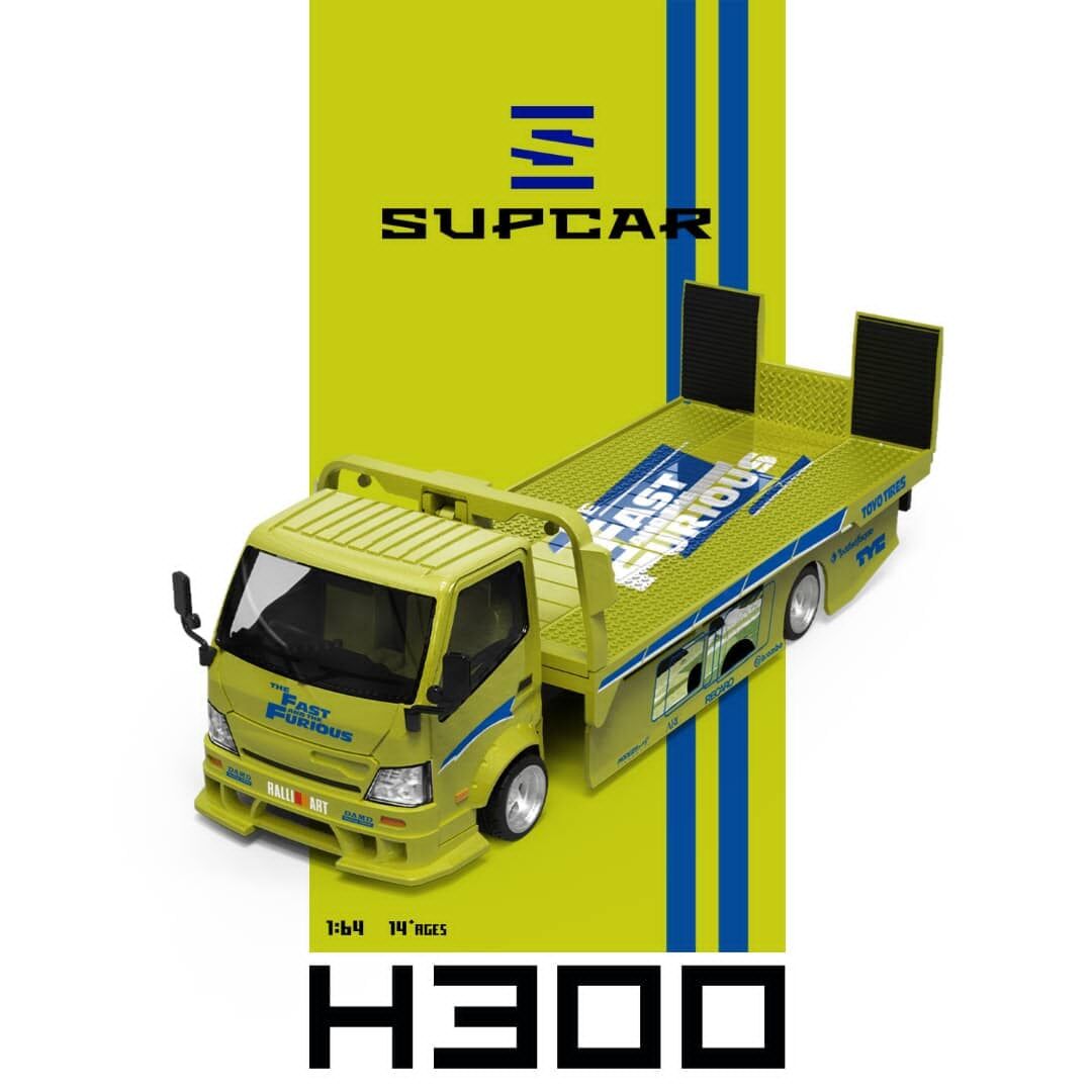 預訂:1/64 SupCar Hino 300 Tow Truck FNF Green (SC647251 )