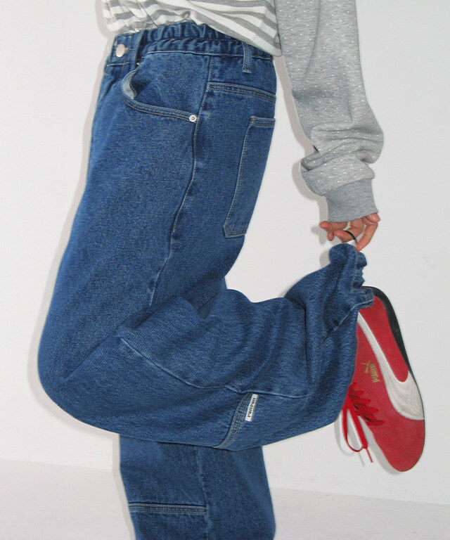 RONRON - SEAM DETAIL BANDING DENIM PANTS *2色* (RR26APT5418)