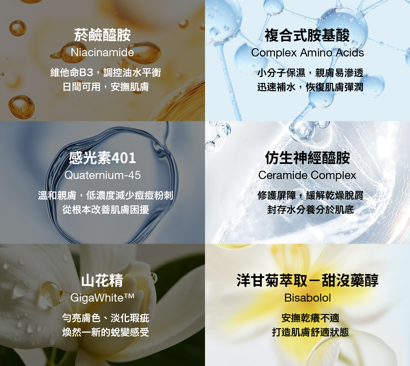 10%B3 油水平衡精華 四季機能組產品成分介紹
