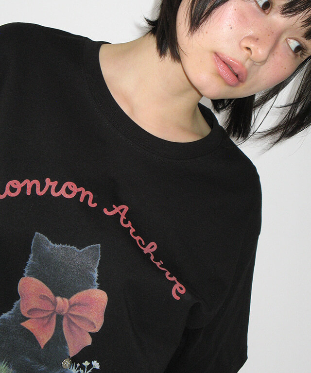RONRON - RIBBON CAT BASIC FIT T SHIRT *2色* (RR26AST5519)