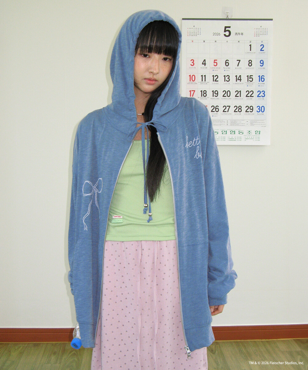 RONRON - BETTY BOOP DREAMY RIBBON HOODIE ZIP UP *3色* (BT26BHZ5585)