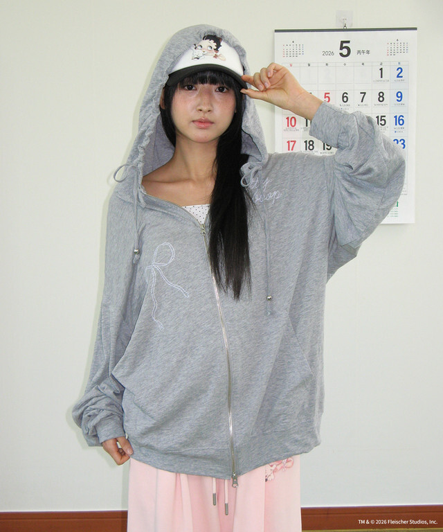 RONRON - BETTY BOOP DREAMY RIBBON HOODIE ZIP UP *3色* (BT26BHZ5585)