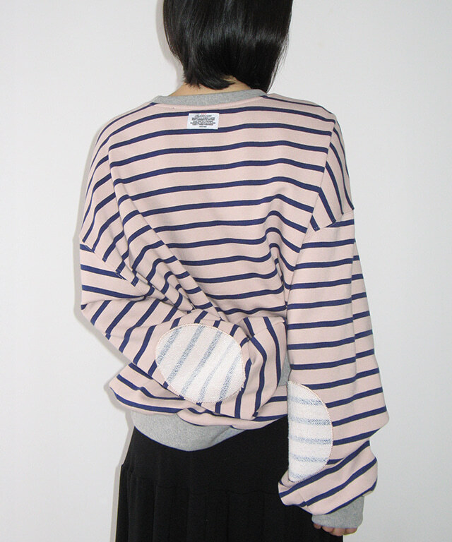 RONRON - ELBOW PATCH STRIPE SWEATSHIRT *3色* (RR26ASW5372)